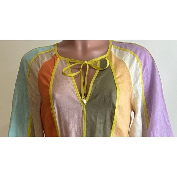 Zimmermann Lola Panelled Maxi Dress Womens 0 / 4 US Multicolor Belted Seashells - Picture 13 of 16